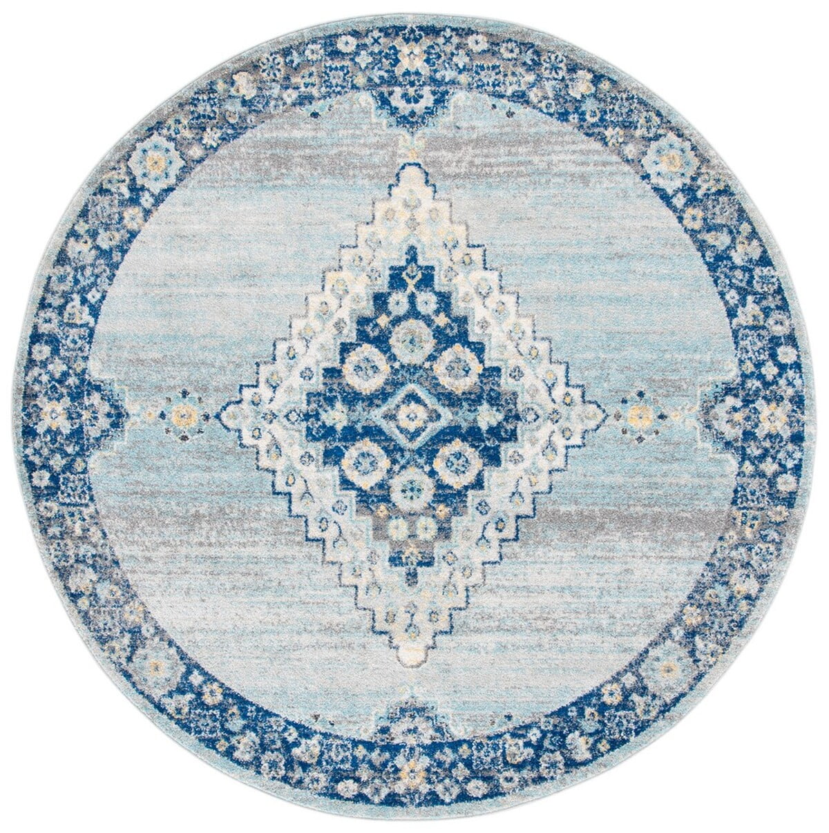 SAFAVIEH Madison Brandon Geometric Area Rug, Grey/Cream, 6'7" x 6'7" Round