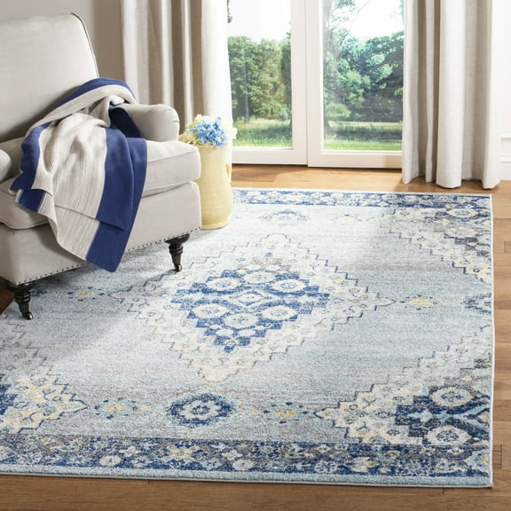SAFAVIEH Madison Brandon Geometric Area Rug, Grey/Cream, 6'7" x 6'7" Square
