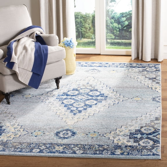 SAFAVIEH Madison Brandon Geometric Area Rug, Grey/Cream, 9' x 12'