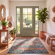 Safavieh Madison Britton Geometric Area Rug, Blue/Orange, 5'1" x 7'6"