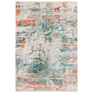 SAFAVIEH Madison Brooke Abstract Area Rug, Green/Rust, 8' x 10'