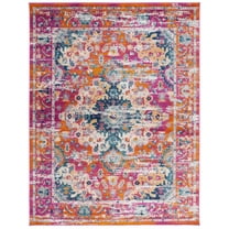 SAFAVIEH Madison Caden Floral Bordered Area Rug, Fuchsia/Gold, 9' x 12'