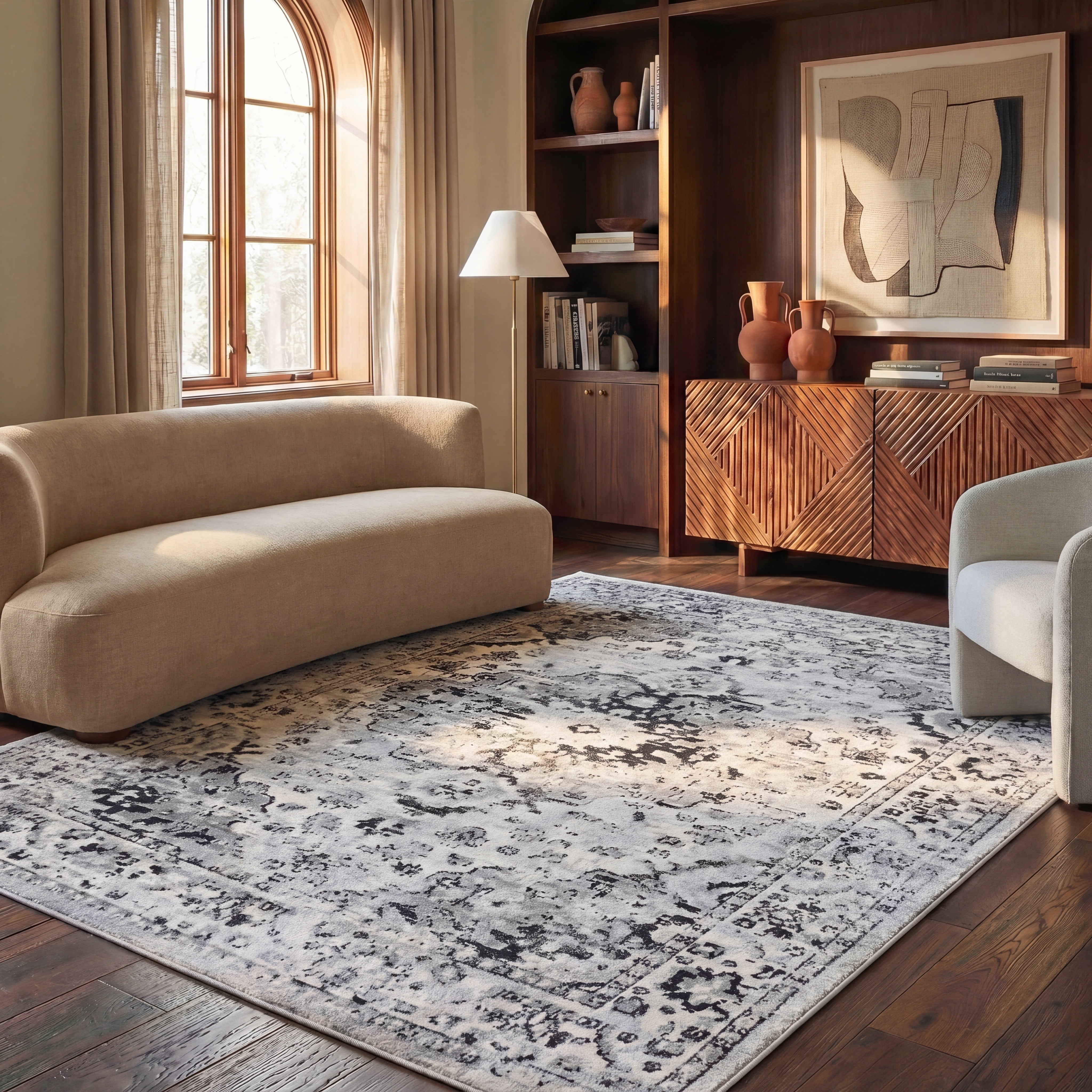 Safavieh Madison Caden Oriental Area Rug, Gray/Black, 9' x 12'