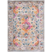 SAFAVIEH Madison Caden Floral Bordered Area Rug, Grey/Fuchsia, 4' x 6'