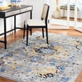 thumbnail image 1 of SAFAVIEH Madison Caden Floral Bordered Area Rug, Grey/Gold, 4' x 6', 1 of 11