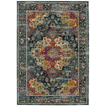 SAFAVIEH Madison Caden Floral Bordered Area Rug, Teal/Fuchsia, 4' x 6'