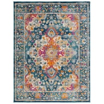 SAFAVIEH Madison Caden Floral Bordered Area Rug, Teal/Fuchsia, 9' x 12'