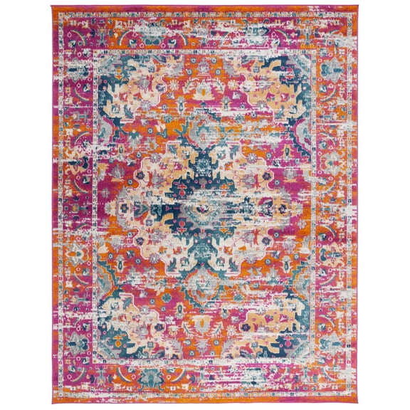 SAFAVIEH Madison Caden Oriental Area Rug, Fuchsia/Gold, 8' x 10'