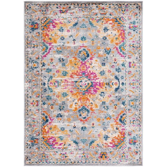 SAFAVIEH Madison Caden Oriental Area Rug, Grey/Fuchsia, 2'3" x 4'