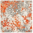 thumbnail image 1 of SAFAVIEH Madison Candelario Abstract Area Rug, Grey/Orange, 5' x 5' Square, 1 of 9