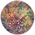 thumbnail image 1 of SAFAVIEH Madison Candelario Abstract Polka Dots Area Rug, Fuchsia/Gold, 3' x 3' Round, 1 of 7