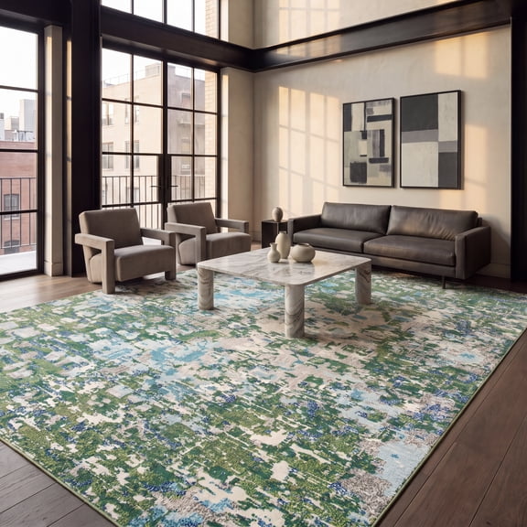 Safavieh Madison Candelario Abstract Area Rug, Green/Turquoise, 10' x 14'