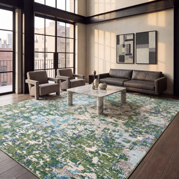 Safavieh Madison Candelario Abstract Area Rug, Green/Turquoise, 10' x 14'
