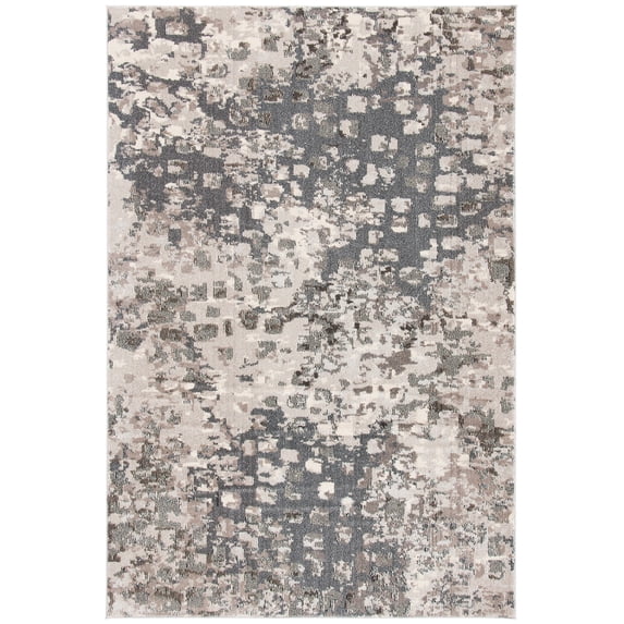 SAFAVIEH Madison Candelario Abstract Polka Dots Area Rug, Grey/Beige, 3' x 5'