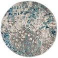 thumbnail image 1 of SAFAVIEH Madison Candelario Abstract Polka Dots Area Rug, Grey/Blue, 4' x 4' Round, 1 of 8