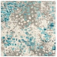 thumbnail image 1 of SAFAVIEH Madison Candelario Abstract Polka Dots Area Rug, Grey/Blue, 4' x 4' Square, 1 of 8