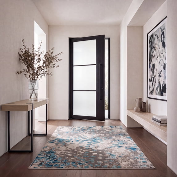 Safavieh Madison Candelario Abstract Area Rug, Gray/Blue, 4' x 4' Square