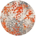thumbnail image 1 of SAFAVIEH Madison Candelario Abstract Polka Dots Area Rug, Grey/Orange, 12' x 12' Round, 1 of 8