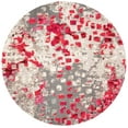 thumbnail image 1 of SAFAVIEH Madison Candelario Abstract Polka Dots Area Rug, Grey/Red, 5' x 5' Round, 1 of 8
