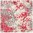 thumbnail image 1 of SAFAVIEH Madison Candelario Abstract Polka Dots Area Rug, Grey/Red, 6'7" x 6'7" Square, 1 of 9