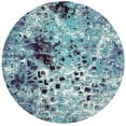 thumbnail image 1 of SAFAVIEH Madison Candelario Abstract Polka Dots Area Rug, Turquoise/Navy, 6'7" Round, 1 of 7