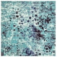 thumbnail image 1 of SAFAVIEH Madison Candelario Abstract Polka Dots Area Rug, Turquoise/Navy, 6'7" Square, 1 of 8