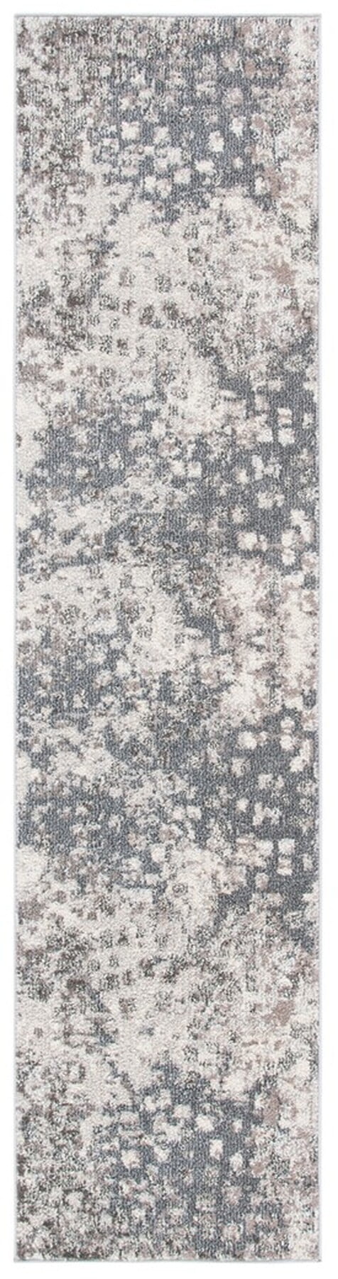 Madison Gray and Beige Hand-knotted Synthetic Runner Rug