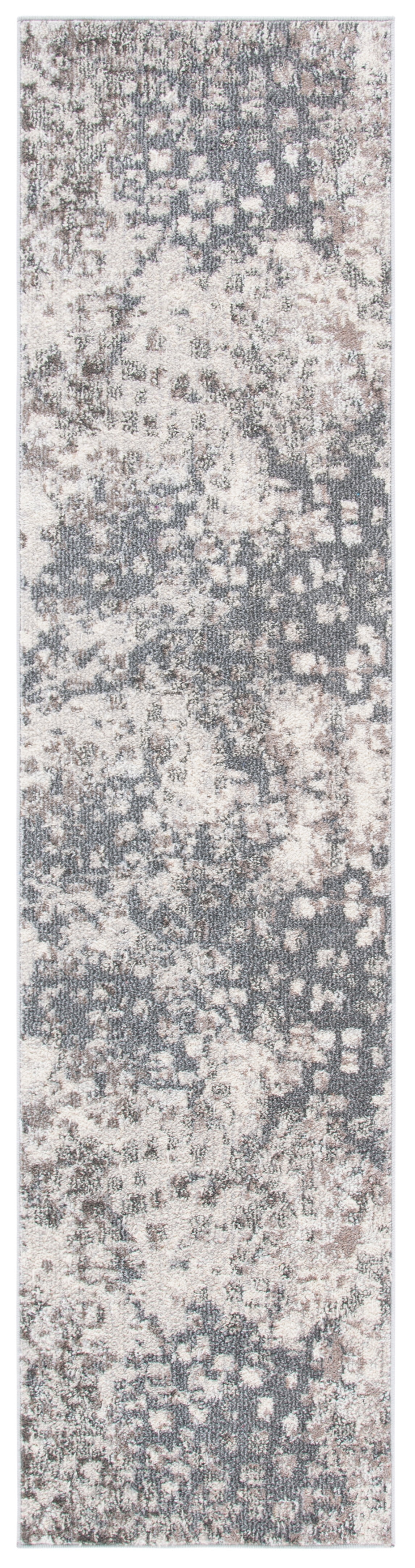 SAFAVIEH Madison Candelario Abstract Polka Dots Runner Rug, Grey/Beige, 2' x 8'