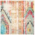thumbnail image 1 of SAFAVIEH Madison Christabella Overdyed Striped Area Rug, Blue/Orange, 3' x 3' Square, 1 of 7