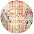 thumbnail image 1 of SAFAVIEH Madison Christabella Overdyed Striped Area Rug, Blue/Orange, 4' x 4' Round, 1 of 6