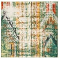 thumbnail image 1 of SAFAVIEH Madison Christabella Overdyed Striped Area Rug, Green/Orange, 3' x 3' Square, 1 of 7