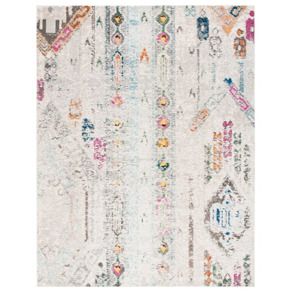 SAFAVIEH Madison Christabella Overdyed Striped Area Rug, Grey/Blue, 12' x 15'