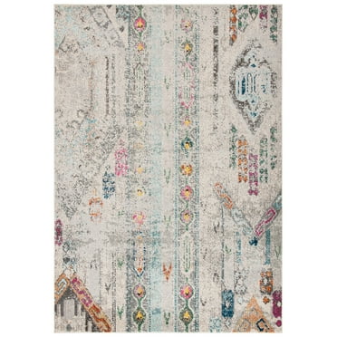 SAFAVIEH Madison Christabella Overdyed Striped Area Rug, Grey/Blue, 3' x 5'