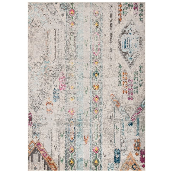 SAFAVIEH Madison Christabella Overdyed Striped Area Rug, Grey/Blue, 6' x 9'