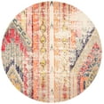 thumbnail image 1 of SAFAVIEH Madison Christabella Overdyed Striped Area Rug, Grey/Orange, 9' x 9' Round, 1 of 6