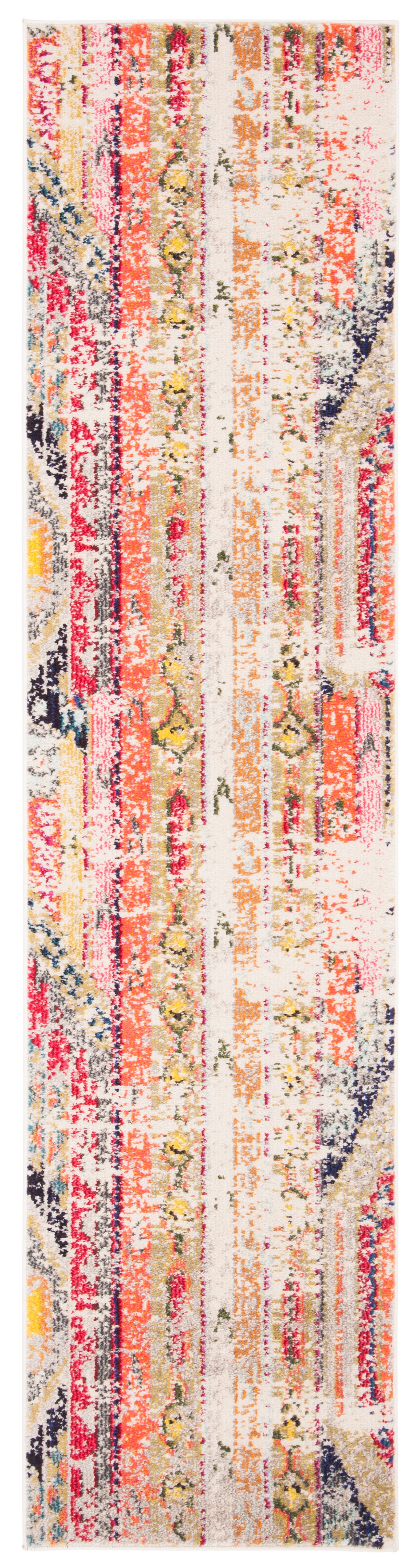 SAFAVIEH 매디슨 크리스타벨라 추상 러너 러그, 그레이/오렌지, 2'2" x 22'