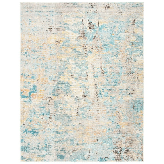 SAFAVIEH Madison Clyde Abstract Area Rug, Grey/Blue, 9' x 12'