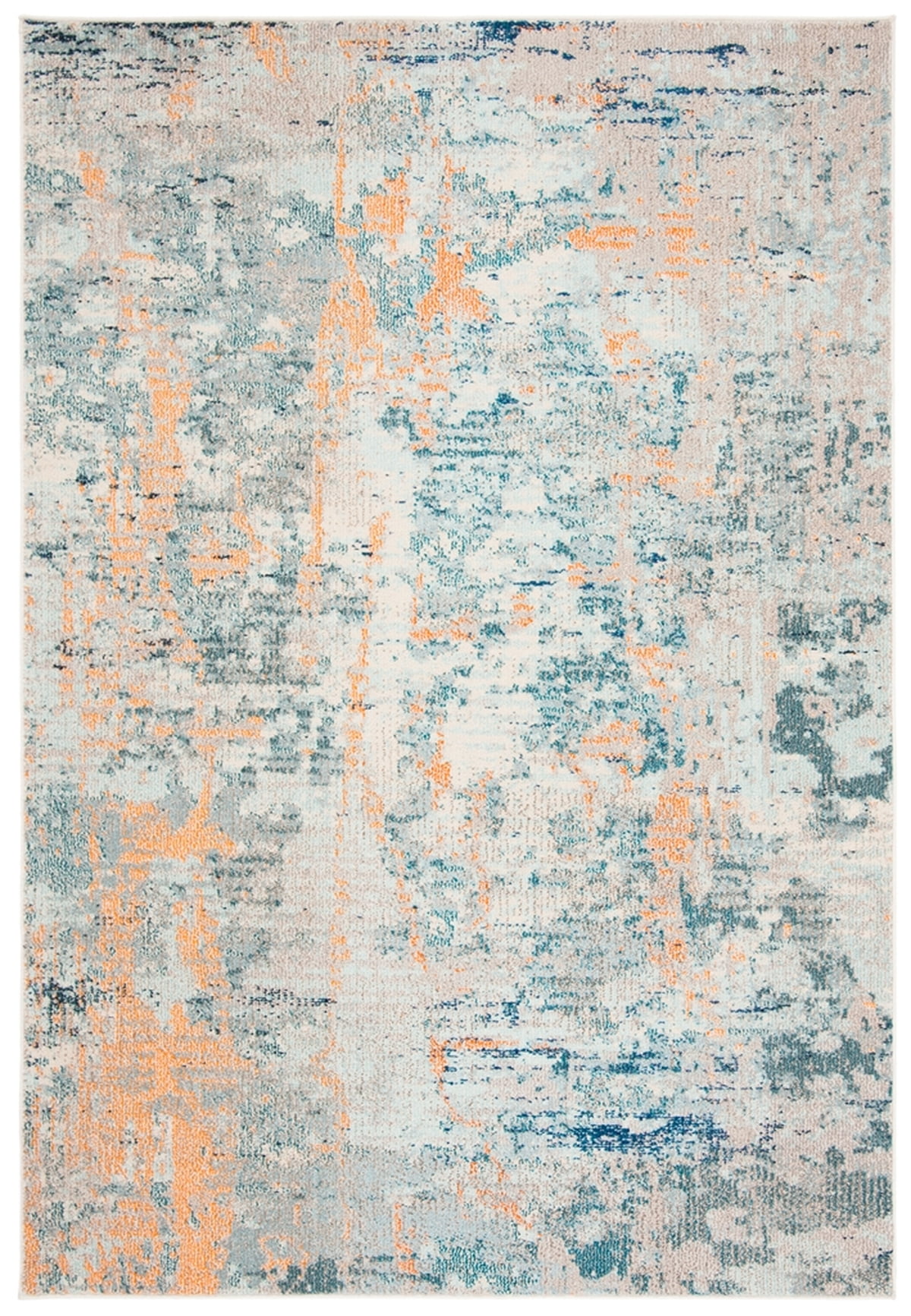 Metro-Mod Light Blue & Beige Synthetic 26" Area Rug