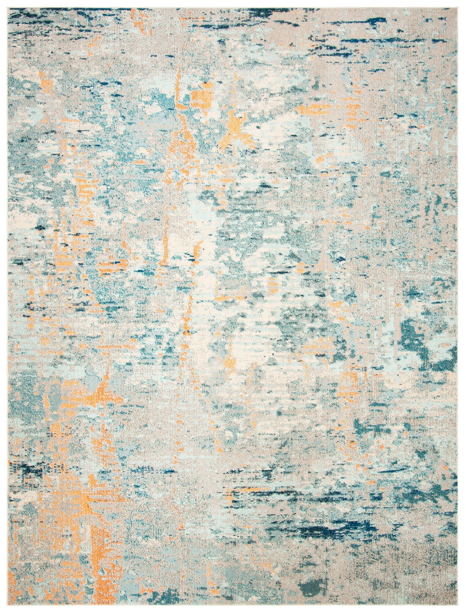 Elegance Reimagined Light Blue & Beige 8' x 10' Synthetic Area Rug