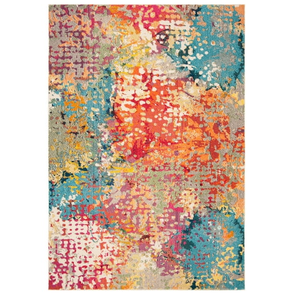 SAFAVIEH Madison Colleen Abstract Area Rug, Ivory/Multi, 2' x 3'