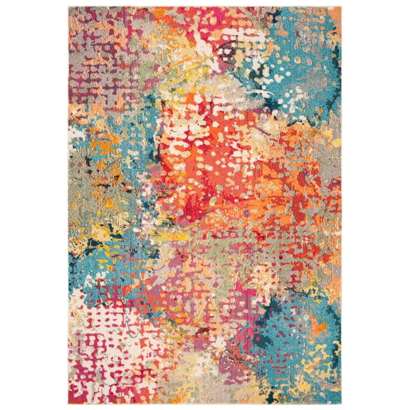 SAFAVIEH Madison Colleen Abstract Area Rug, Ivory/Multi, 2' x 3'
