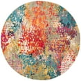 thumbnail image 1 of SAFAVIEH Madison Colleen Abstract Area Rug, Ivory/Multi, 6'7" x 6'7" Round, 1 of 7