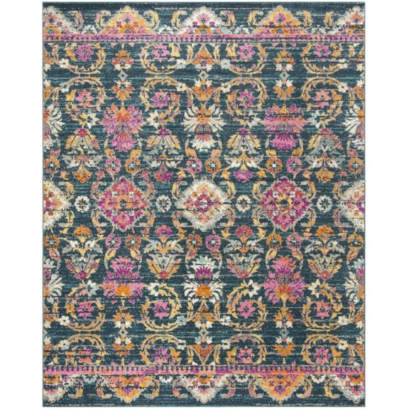 SAFAVIEH Madison Cuthbert Floral Area Rug, Blue/Fuchsia, 8' x 10'