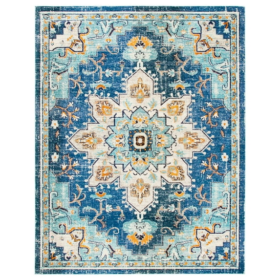 SAFAVIEH Madison Dalia Oriental Area Rug, Blue/Light Blue, 12' x 15'