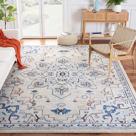 SAFAVIEH Madison Dalia Oriental Area Rug, Ivory/Light Blue, 10' x 14'