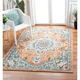thumbnail image 1 of SAFAVIEH Madison Dalia Oriental Area Rug, Orange/Teal, 3' x 3' Square, 1 of 16