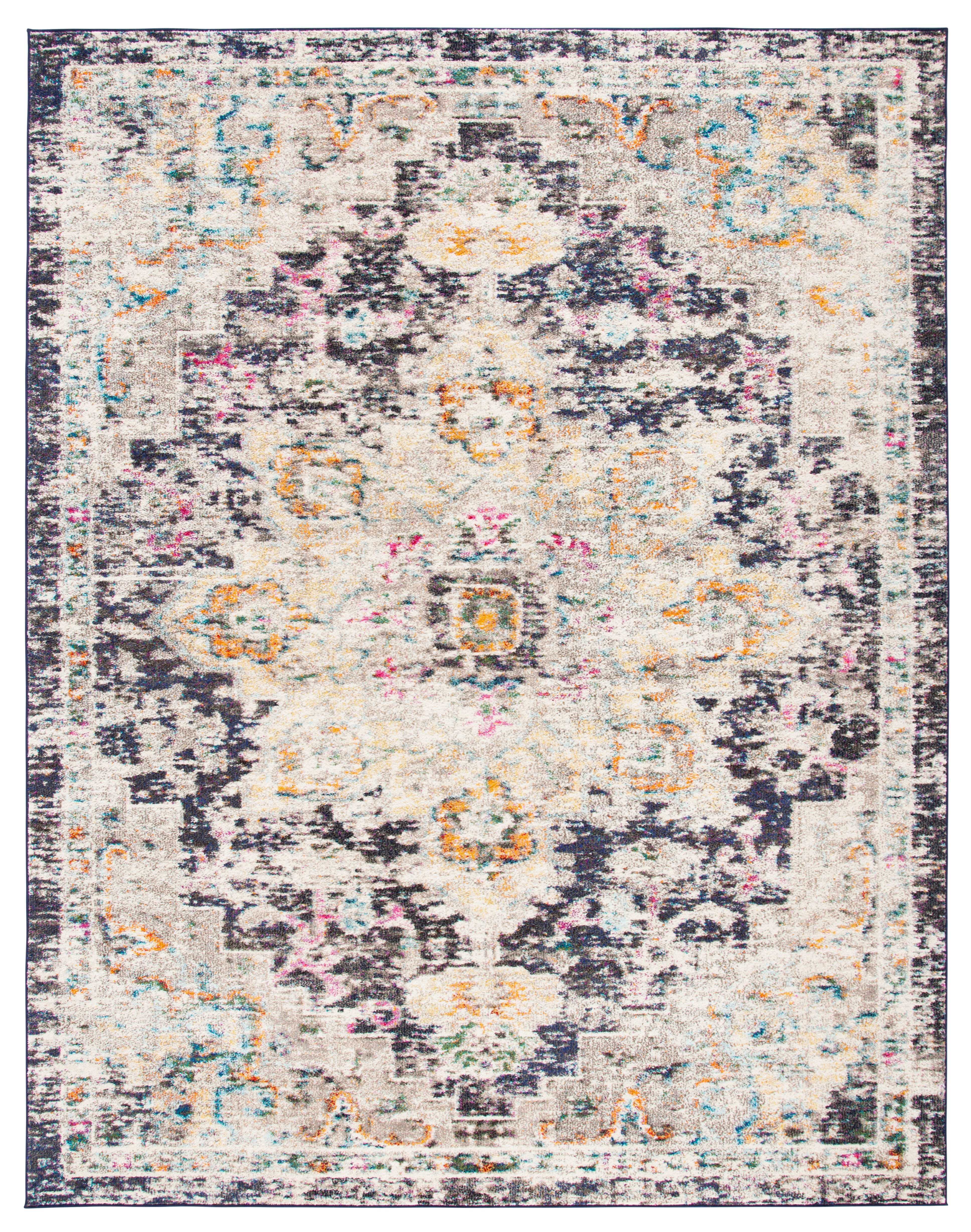 Black and Gold 8' x 10' Synthetic Non-slip Rectangular Area Rug