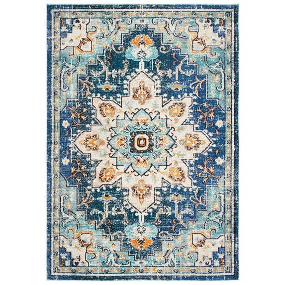 SAFAVIEH Madison Dalia Oriental Area Rug, Blue/Light Blue, 6' x 9'