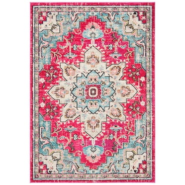 SAFAVIEH Madison Dalia Vintage Traditional Area Rug, Fuchsia/Blue, 5'3" x 7'6"