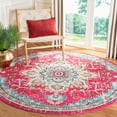thumbnail image 1 of SAFAVIEH Madison Dalia Oriental Area Rug, Fuchsia/Blue, 6'7" x 6'7" Round, 1 of 10